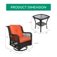 thumbnail image 4 of VIVIJASON 3 Pcs Steel Outdoor Bistro Sets with Thickened Cushion and Glass-Top Coffee Table, Orange, 4 of 7