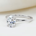 thumbnail image 4 of Rosec Jewels Oval Lab Diamond Ring 2 Ct - Big Solitaire Engagement Ring - EF-VS Grade Certified, 925 Sterling Silver, US 4.00, 4 of 8