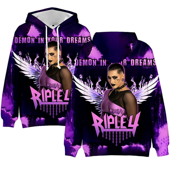 Rhea Ripley Hooded sweatshirt unisex long sleeved retro casual pullover hooded sportswear