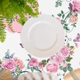 thumbnail image 4 of Pink Oval Tablecloth, Rose Flower Printed Tablecloth, Spring Summer Waterproof Floral Tablecloth 60x102inch, Suitable for Indoor and Outdoor, Holiday Kitchen Restaurant and Party, 4 of 6