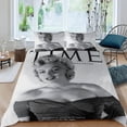 thumbnail image 2 of Marilyn Monroe Conjunto de sábanas temático, trío de piezas, cómodo y amigable con la piel, diseño único, regalo de decoración para el hogar para familiares, amigos y fans,140X210cm, 2 of 6