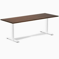 Desky Zero Rubberwood Office Desk - Red Walnut / 80 X 30 Inches / White