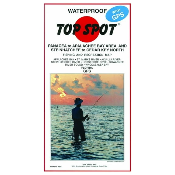 Top Spot Fishing Map N231, Panacea to Apalachee Bay Area Gulf Of Mexico