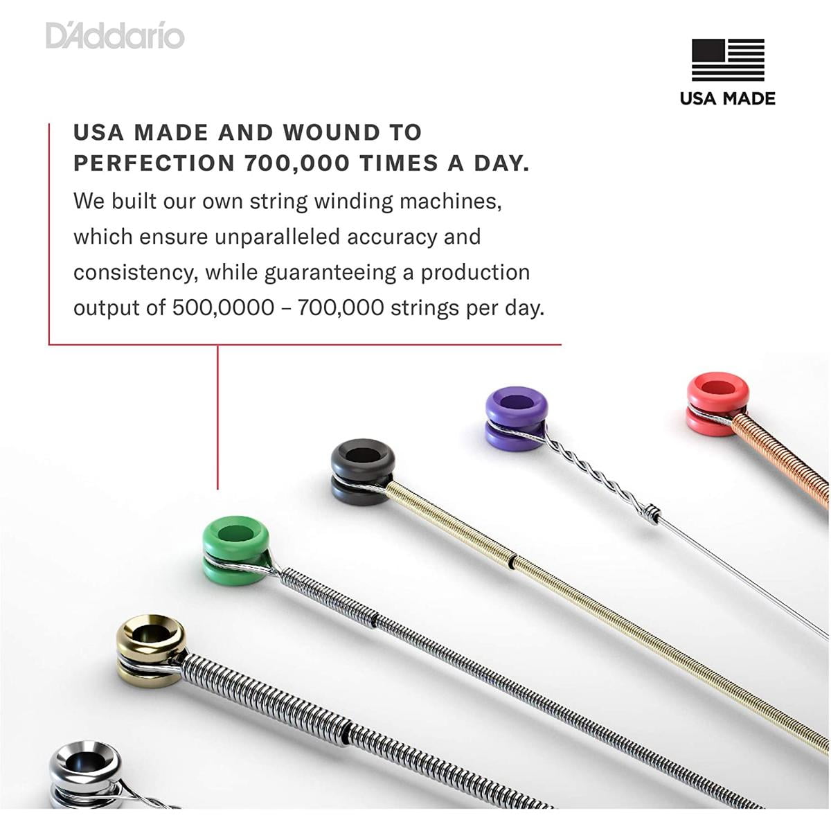 D'Addario ECG24-3D Chromes Flat Wound Electric Guitar Strings, Jazz Light, 11-50, 3 Sets