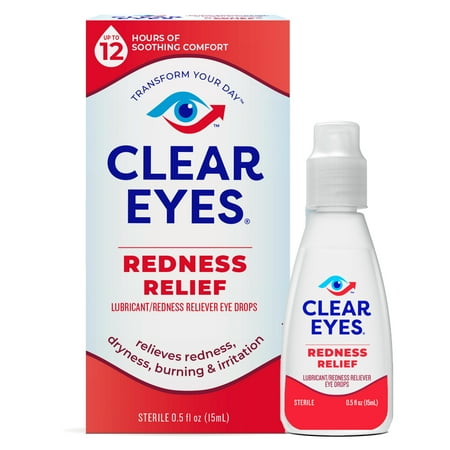 (3 pack) Clear Eyes Red Eye Relief Lubricant Drops, 0.5 fl oz