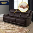 thumbnail image 6 of Lifestyle Furniture Raymond 3-Pieces Faux Leather Recliner Sofa Set in Espresso, 6 of 7