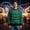 Green, variant on Men's Striped Long Sleeve Crewneck Sweatshirt Casual Soft Pullover Hoodie Top for Everyday Comfort and Streetwear