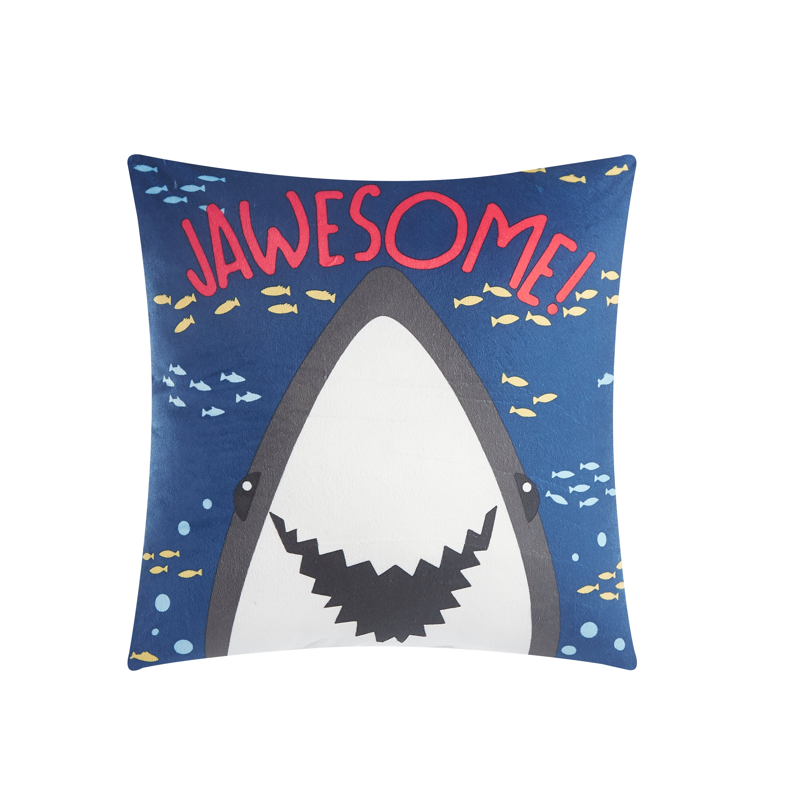 Your Zone Shark Set for Kids, 3 Pieces Includes Storage Cube, Throw & Decorative Pillow