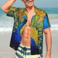 thumbnail image 3 of Haiem Peacocks Printed Hawaiian Shirt for Men - Men’s Casual Beach Summer Shirts - Stretch Fabric with Modern Fit-XX-Large, 3 of 7