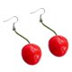 thumbnail image 1 of Pendientes de cereza roja, pendientes de corazón de niña dulce, pendientes sencillos y encantadores de otoño e invierno, orejas sin perforar, clips para las orejas, 1 of 5