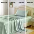 thumbnail image 4 of Lux Decor 100% Organic Viscose from Bamboo Sheets Set Twin XL - 3 Piece Ultra-Soft Luxury Cooling Bed Sheets, 16" Deep Pocket, Breathable & Hypoallergenic - Sage, 4 of 10