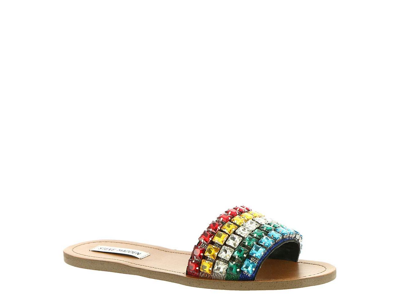 steve madden rainbow slides