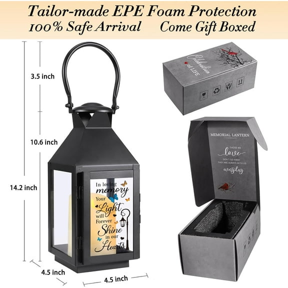 Beautiful Memorial  with LED Candle for Sympathy Gifts - Bereavement, Funeral, Remembrance