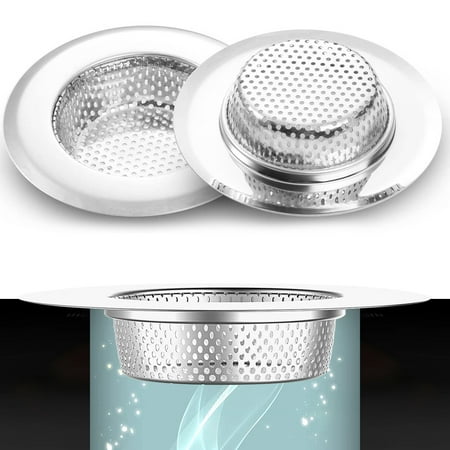 

Retrok 2 Pack Stainless Steel Kitchen Sink Drain Strainer Rust Free Anti-Clogging Food Catcher Basket Sink Strainers with Large Wide Rim 4.5in Diameter