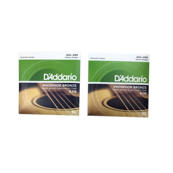 D'Addario Guitar Strings 2-Pack Phosphor Bronze Acoustic Heavy