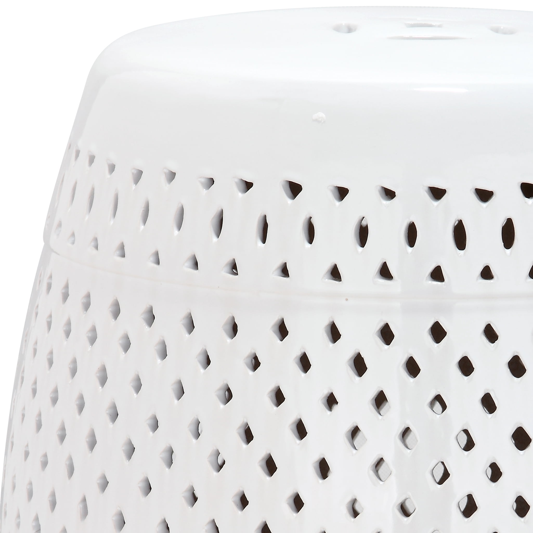 Safavieh Diamond Drum Indoor/Outdoor Garden Patio Stool, White