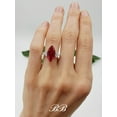 thumbnail image 2 of 12x6mm - 20x10mm Marquise Cut, Lab-Created Red Ruby Statement Ring, 925 Non-Plated Sterling Silver, 2 of 5