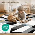 thumbnail image 4 of ODIKA 8'x10' Washable Area Rug Non-Slip Chair-Friendly Mat Abstract Contemporary Interlocking Shapes Minimalist Motif Grey Flowing Dynamic for Dining Room, Large Office, Lounge, 4 of 7