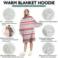thumbnail image 5 of Wearable Oversized Blanket,Red and Green Christmas Pattern Wearable Blanket Hoodie for Adults,Cozy Hooded Blankets with Super Pockets,Super Warm Fuzzy Pullover for Women & Men, 5 of 6