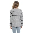 thumbnail image 5 of Xmarks Women's Striped T-Shirt Color Block Long Raglan Sleeve V Neck Baseball Tee Shirt Top, 5 of 10