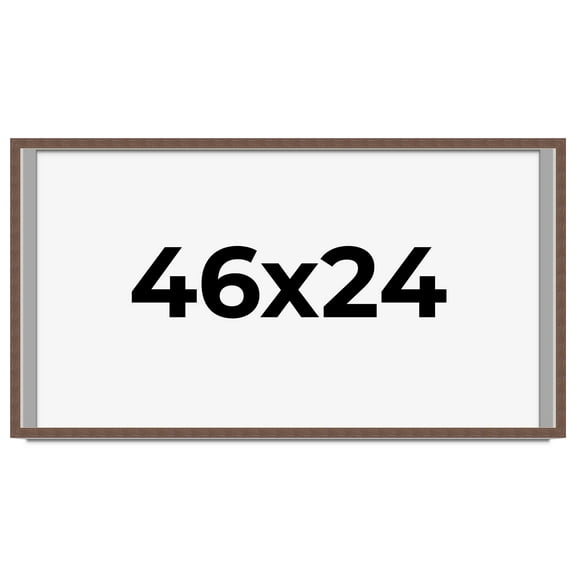 46x24 Shadow Box Frame Brown | 1.125 inches Deep Real Wood Rustic Shadowbox Display Frame | UV