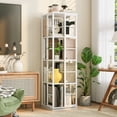 thumbnail image 1 of 4-Tier Rotating Bookshelf, Freestanding Corner Bookshelf, 360° Spinning Bookcase, Industrial Style Storage Rack Swivel Bookcase Corner Storage Organizer for Living Room, Bedroom, Study, 1 of 11