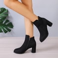thumbnail image 4 of JUSLIO Women Boots,Versatile Fashion Mid Calf Boots Flat Heel Slouch Casual Dress Boots Side Zip Boots, 4 of 7