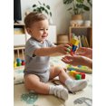 thumbnail image 6 of Cenuakty Infant 0-18M Baby Summer Jumpsuit Solid Color Ribbed Short Sleeve Round Neck Romper Cute Bodysuit, 6 of 9
