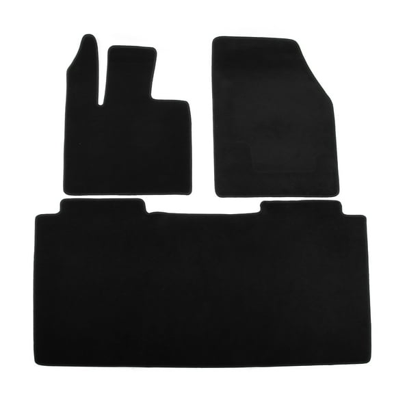 Ikon Motorsports Nylon Car Floor Mats Compatible with 2024-2025 Tesla Cybertruck, OE Fitment Style Black Driver Passenger Car Carpets, Front Rear 3PCS Full Set