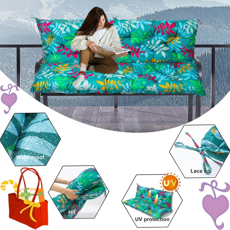 XXLYY Porch Swing Cushions, Waterproof Swing Replacement Cushions with Backrest and Ties, Garden Bench Seat Cushion, Outdoor Porch Patio Swing Non-Slip Chairs Pad