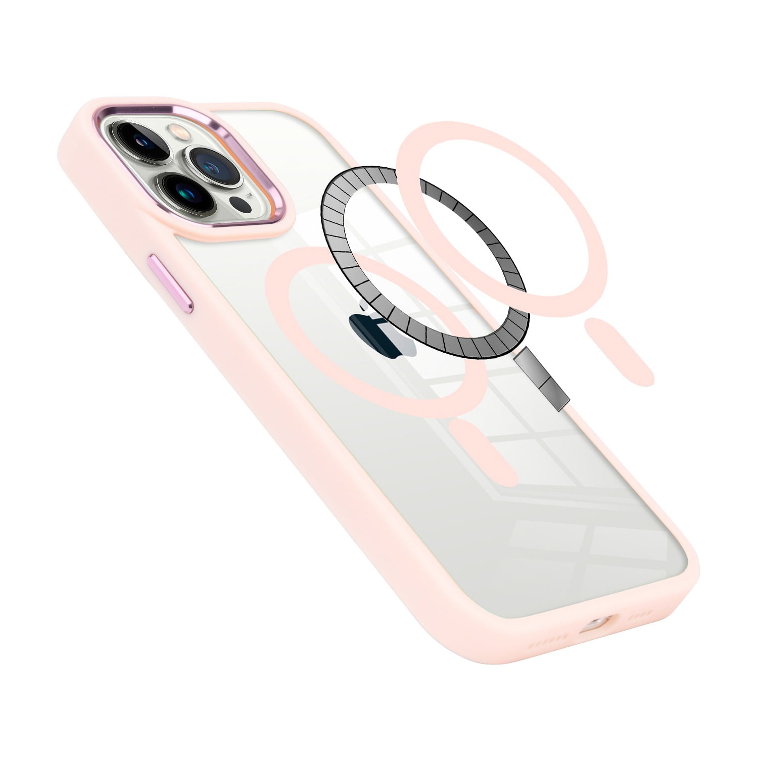Funda iPhone 13 Pro Max Presidio Perfect-Clear con Impact Geometry + funda  MagSafe - con revestimiento MICROBAN (Clear / Rosy Pink)