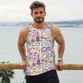 thumbnail image 6 of Gukieu Peace Love and Dove Flower Power Print Men's Quick Dry Fitness Vest, Round Neck Sleeveless Fitness Bodybuilding Top-3X-Large, 6 of 7