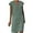 Green, variant on Lolmot Casual Dresses for Women Fashion Summer Casual V-Neck Cotton Linen Solid Color Short Sleeve Dress