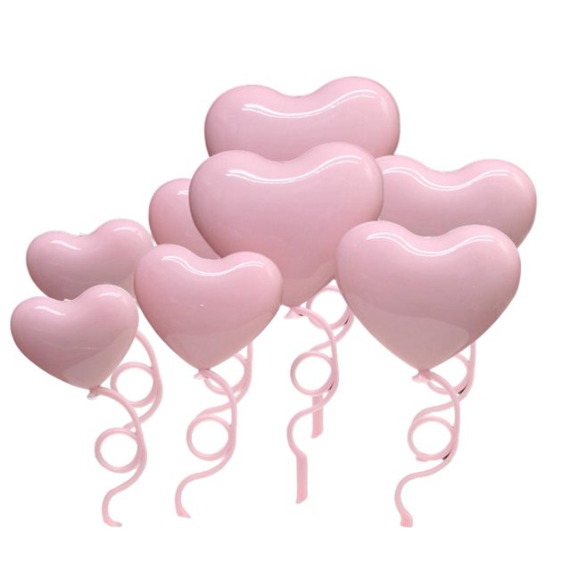 Cake Toppers 2 Sets Decorative Wide Application Attractive Love Heart Style Valentine‘s Day Party Cake Decors
