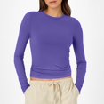 thumbnail image 2 of Chemises à Manches Longues pour Femmes 2026 Printemps Tendance Y2k T-Shirt Court Col Rond Ajusté, 2 of 2