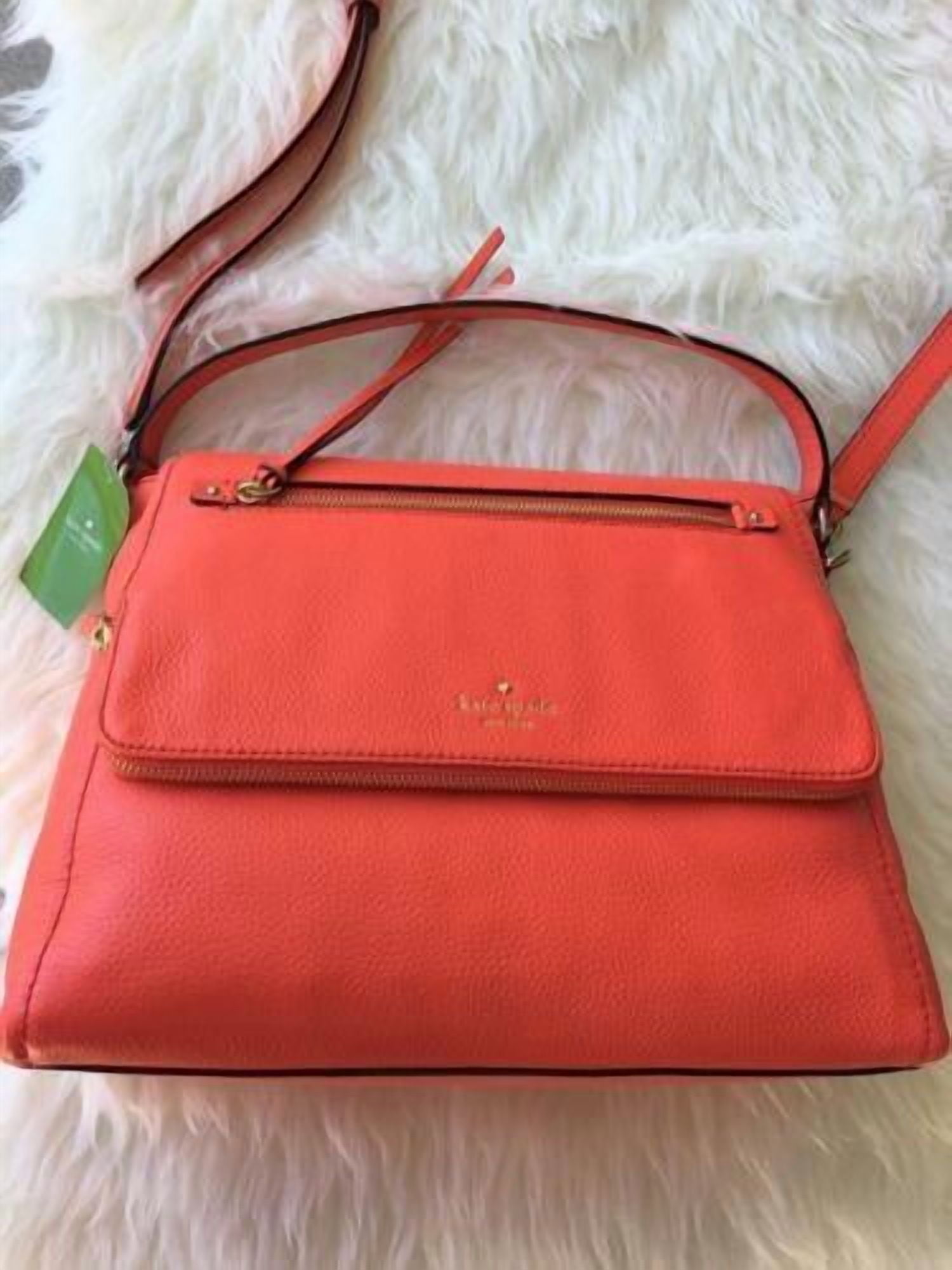 NWT Kate Spade Cobble Hill Toddy Bright Papaya Large Satchel Crossbody $378