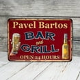 thumbnail image 4 of Personalized Bar and Grill Sign Beer Pub Décor Man Cave Signs Decorations Mancave Dads Home Wall Art Rustic Vintage Tin Retro Old Grandpa Custom Name Plaque 8x12inch, 4 of 7