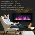 thumbnail image 3 of HOMCOM 41.3" 1500W Electric Wall-Mounted Fireplace with Flame Effect, 7 Color Background Light, Black, 3 of 6