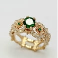 thumbnail image 2 of HeartsAndYou 2ct Natural Emerald Diamond Stylish Celtic Star Design Ring 14k REAL Yellow Gold, 2 of 9