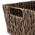thumbnail image 5 of Casafield Set of 4 Water Hyacinth Storage Baskets with Handles - Espresso, 12" x 9" x 6" Rectangular Storage Bins for Organizing Shelves, Blankets, Laundry, 5 of 7