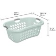 thumbnail image 2 of Sterilite 12 Pack Plastic Laundry Baskets Ultra HipHold 1.25 Bu Contour Rim Handles, Mint, 2 of 8