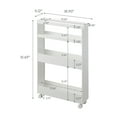 thumbnail image 7 of Yamazaki Home Slim Rolling Wagon, White, Steel, Supports 44.3 pounds, Handle, Wheels, Minimal Assembly, 7 of 7