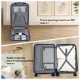 thumbnail image 5 of Joyway 3-Piece Front Opening Cover Carry-on Luggage Side Hooks TSA Lock Spinner Wheels YKK Zippers, 5 of 6