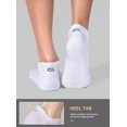 thumbnail image 4 of Calcetines para correr CS CELERSPORT de algodón de corte bajo, 6 pares, blancos, 4 of 7
