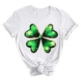 thumbnail image 5 of Annhoo Womens St Patricks Day T-Shirt Shamrock Print Crewneck Short Sleeve Tops Spring Summer Clothes, 5 of 5