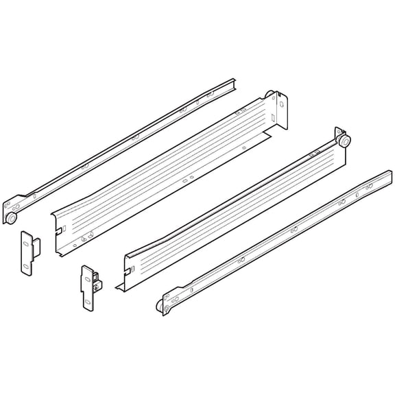 Blum 320N5000c15 Metabox 20" Long X 2-1/8" High Drawer Slide Set - White