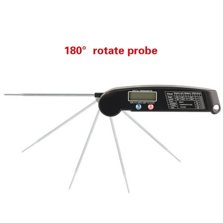 

LCD Digital Food Meat Thermometer with Foldable Probe Kitchen Cooking BBQ Grill Temp Tester