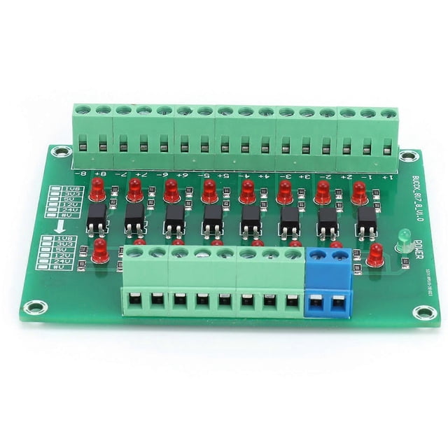 Optical Isolation Module Limit Switching Frequency 20KHZ 12V to 3.3V 8 Channel Optocoupler PLC Signal Converter Board