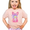 thumbnail image 4 of Colorful Painted Easter Bunny & Bow Shirt for Girls Spring Coquette Tee for Kids Peach Shirt Youth Large, 4 of 5