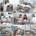 thumbnail image 5 of Blue Merry Snowman Christmas Bedding Duvet Cover Set Full Size 4 Pieces Xmas Tree Snowflake Bird Deer Bedding Set with Zipper Closure, 1 Comforter Cover 86x86 Inches 1 Flat Sheet & 2 Pillow Cases, 5 of 7
